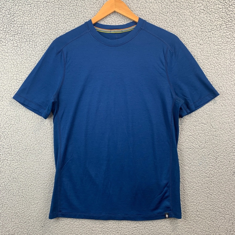 Smartwool Shirt Mens M Blue Merino 150 Short Sleeve Base Layer Tee Hiking